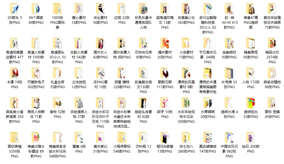 6000+免抠设计素材库:PNG透明背景资源大全