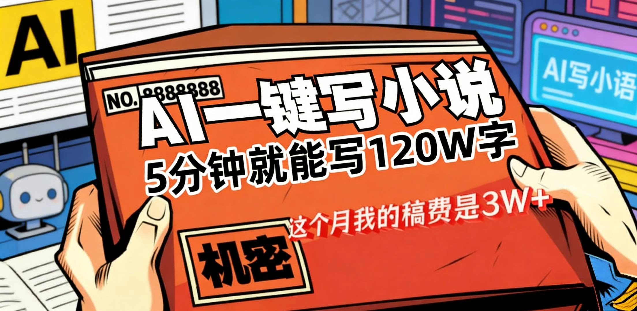 这个月我的稿费又是3W+,用AI写小说真的是太牛了,5分钟就能120W字